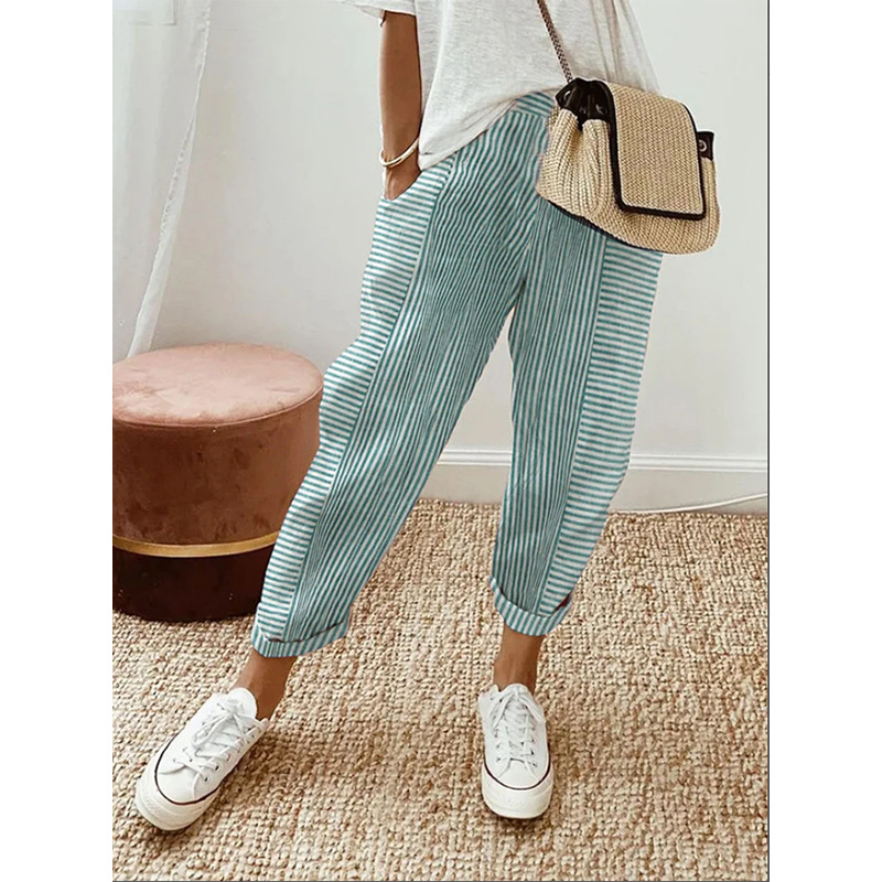 Retro Floral Print Short-Sleeve Pants
