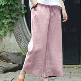 Casual Solid Wide-Leg Pants