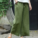 Casual Solid Wide-Leg Pants