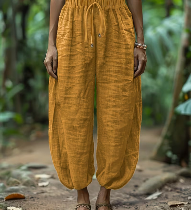 Boho Drawstring Waist Harem Pants