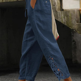 Casual Lace-Hollow Drawstring Pants