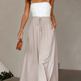 Boho Floral Print High-Waist Wide-Leg Pants