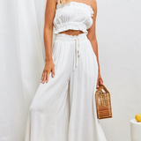 Boho Floral Print High-Waist Wide-Leg Pants