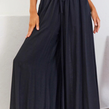 Boho Floral Print High-Waist Wide-Leg Pants