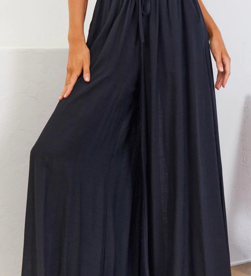 Boho Floral Print High-Waist Wide-Leg Pants