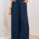 Boho Floral Print High-Waist Wide-Leg Pants