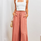 Boho Floral Print High-Waist Wide-Leg Pants