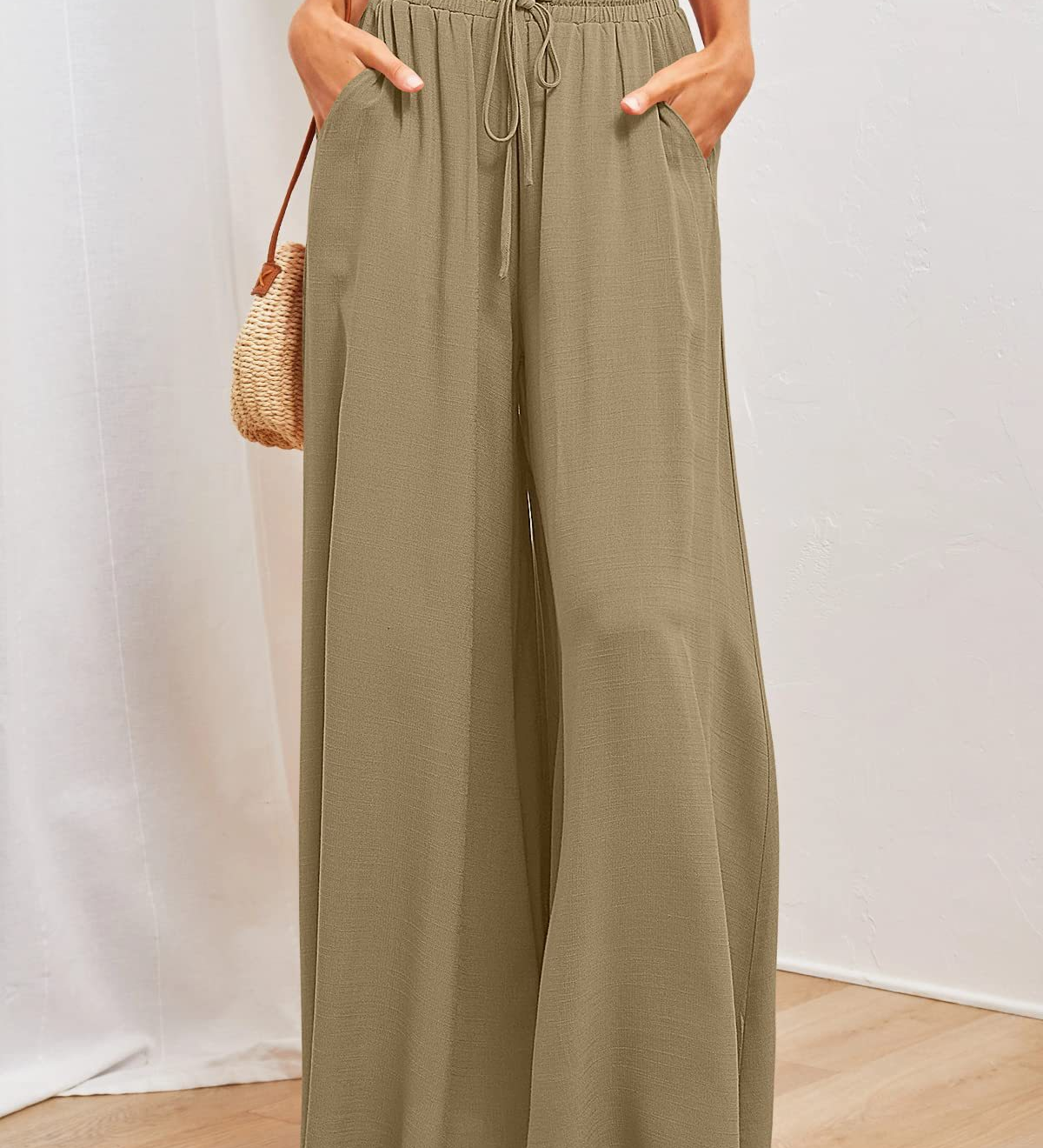 Boho Floral Print High-Waist Wide-Leg Pants