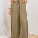 Boho Floral Print High-Waist Wide-Leg Pants