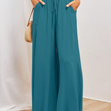 Boho Floral Print High-Waist Wide-Leg Pants
