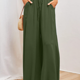 Boho Floral Print High-Waist Wide-Leg Pants