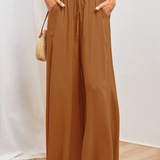 Boho Floral Print High-Waist Wide-Leg Pants