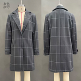Sophisticated Windowpane Plaid Wool Coat
