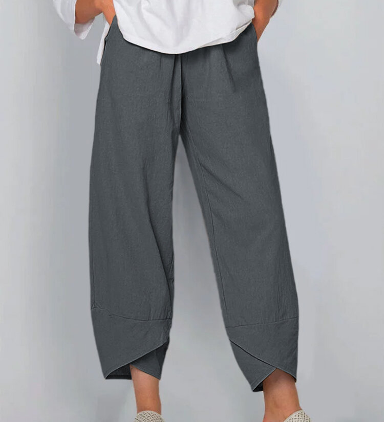 Comfortable Tulip Hem Wide Leg Pants