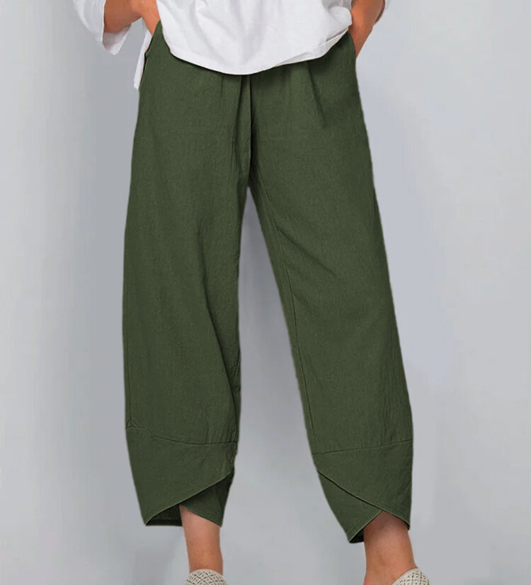 Comfortable Tulip Hem Wide Leg Pants
