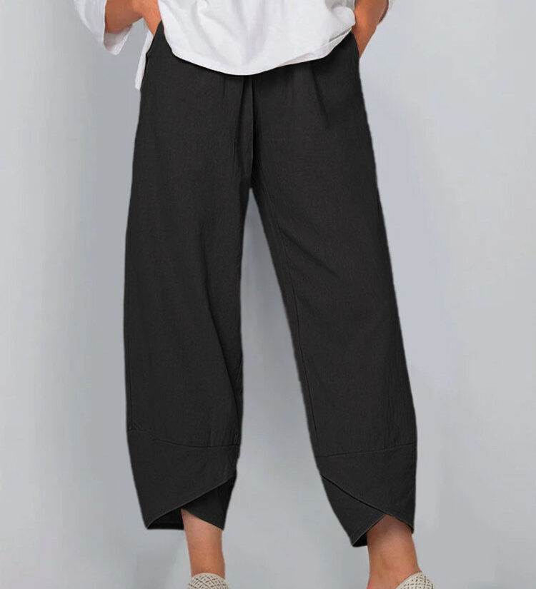 Comfortable Tulip Hem Wide Leg Pants