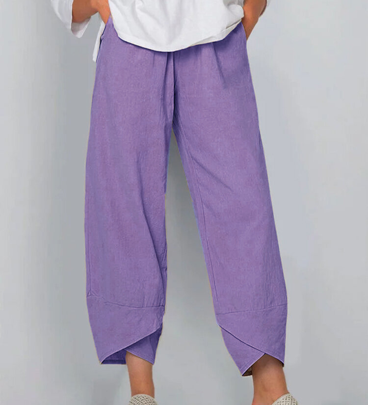 Comfortable Tulip Hem Wide Leg Pants