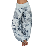Elegant Floral Smocked Harem Pants