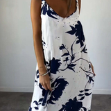Elegant Floral Print Loose Maxi Dress