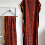 Elegant Floral Print Silk Kaftan Dress
