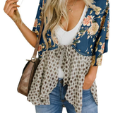 Artistic Floral Tie-Front Kimono