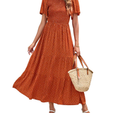Elegant Floral Print V-Neck Maxi Dress