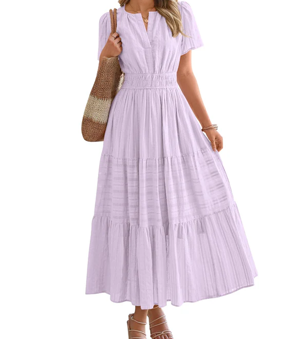 Smocked Waist Tiered Maxi Dress