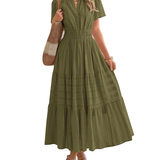 Smocked Waist Tiered Maxi Dress