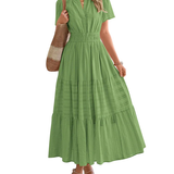 Smocked Waist Tiered Maxi Dress