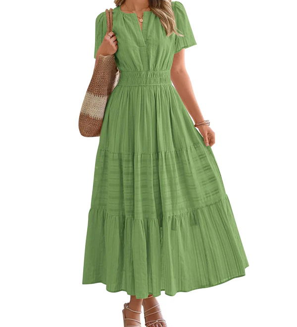 Smocked Waist Tiered Maxi Dress