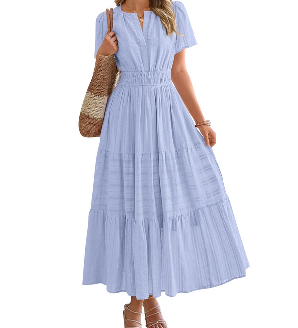 Smocked Waist Tiered Maxi Dress