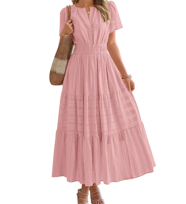 Smocked Waist Tiered Maxi Dress