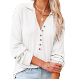 Casual Button-Down Ribbed Knit Shirt