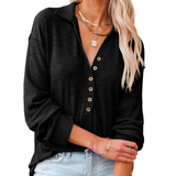 Casual Button-Down Ribbed Knit Shirt