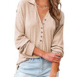 Casual Button-Down Ribbed Knit Shirt