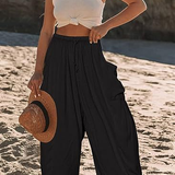 Casual High-Waist Wide-Leg Pants