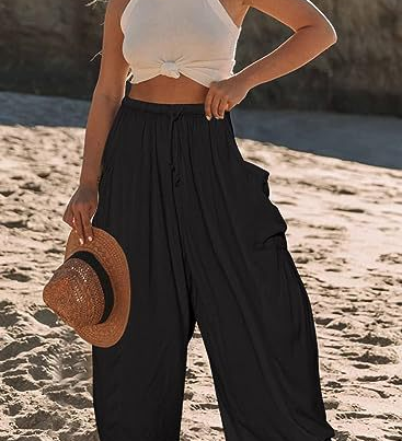 Casual High-Waist Wide-Leg Pants
