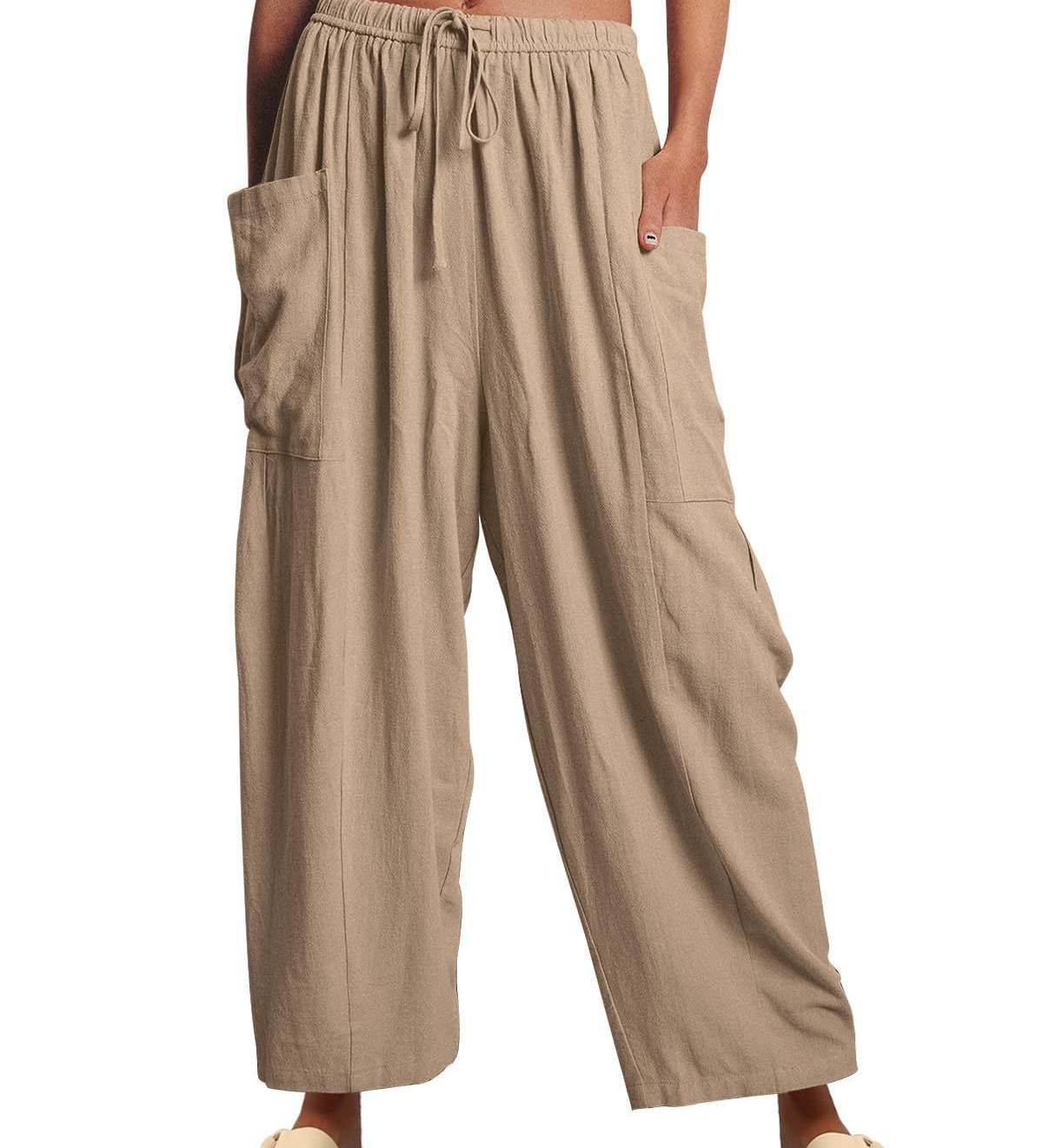 Casual High-Waist Wide-Leg Pants