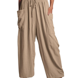 Casual High-Waist Wide-Leg Pants
