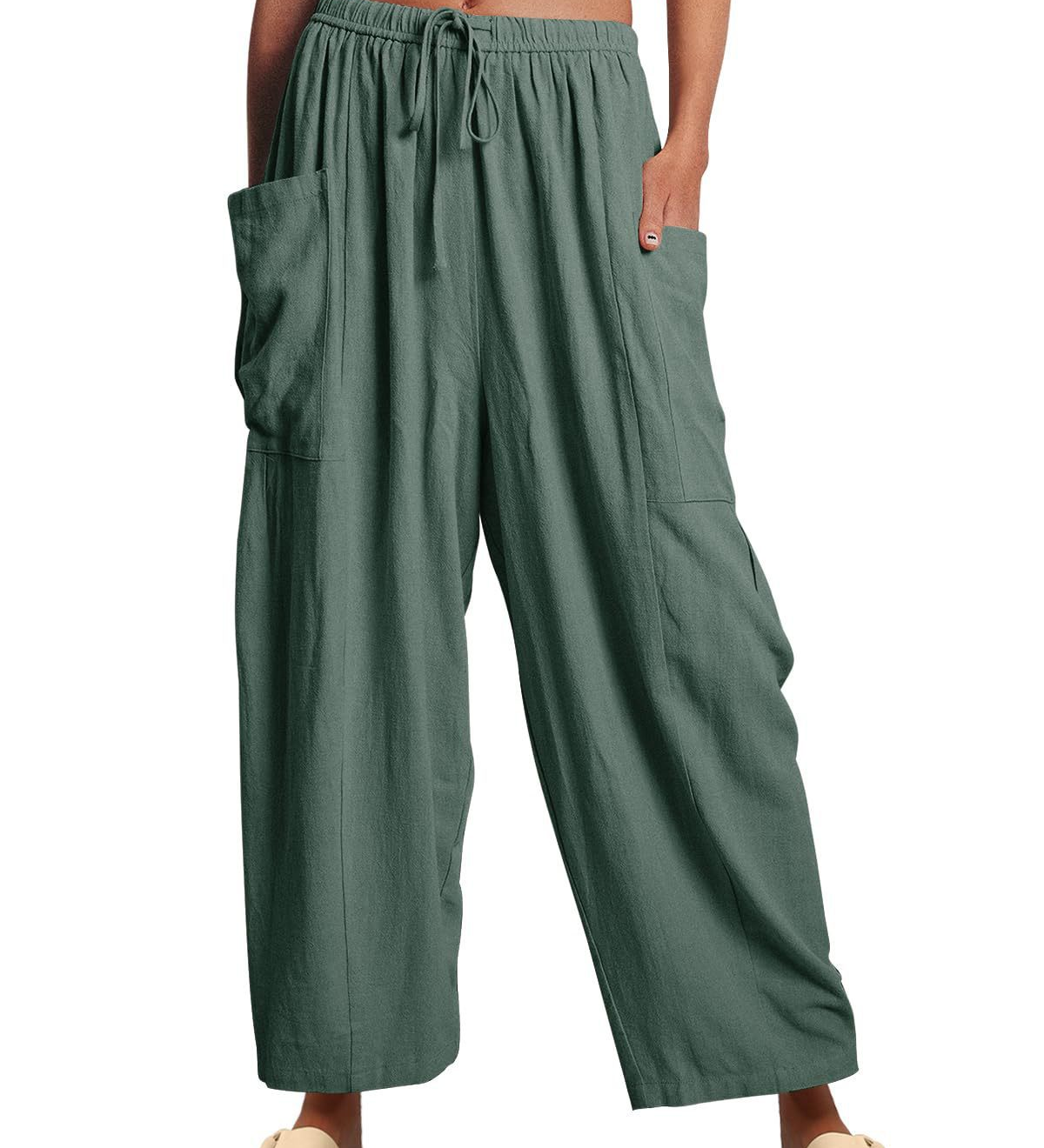 Casual High-Waist Wide-Leg Pants