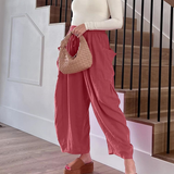 Casual High-Waist Wide-Leg Pants