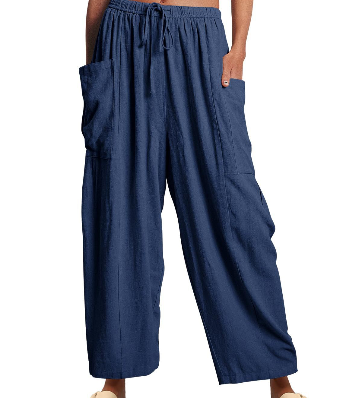 Casual High-Waist Wide-Leg Pants