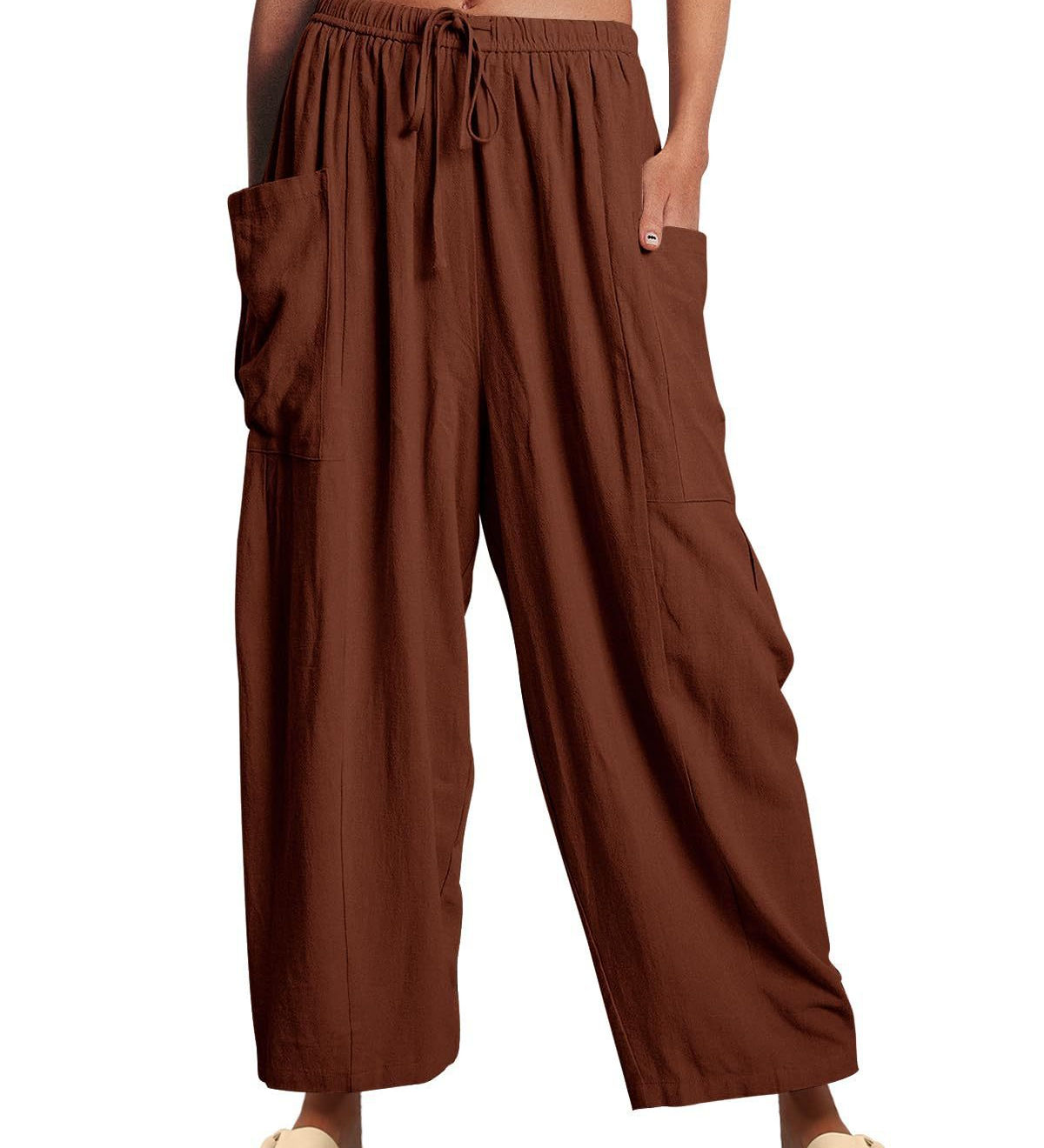 Casual High-Waist Wide-Leg Pants