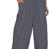 Casual High-Waist Wide-Leg Pants