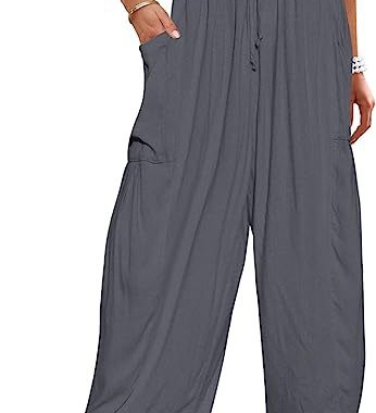 Casual High-Waist Wide-Leg Pants