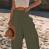 Casual High-Waist Wide-Leg Pants