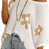 Floral Mesh Knit Batwing shirt