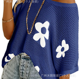 Floral Mesh Knit Batwing shirt