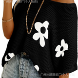 Floral Mesh Knit Batwing shirt