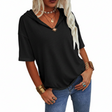 Chic Casual Solid V-Neck T-Shirt